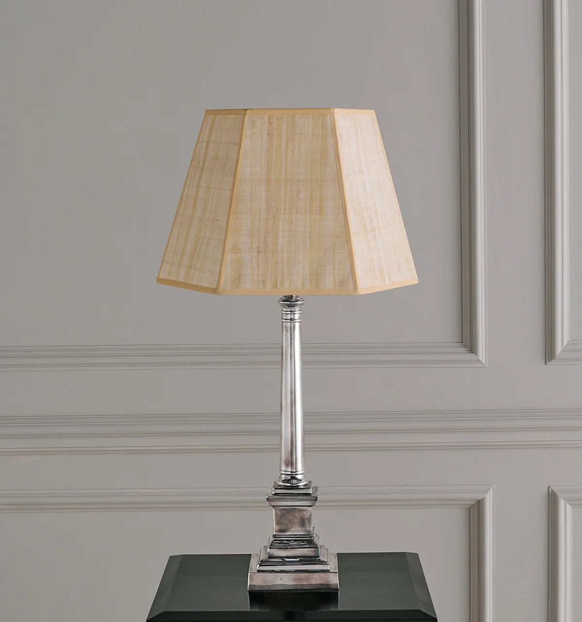 Plain Column Lamp - Antique Silver