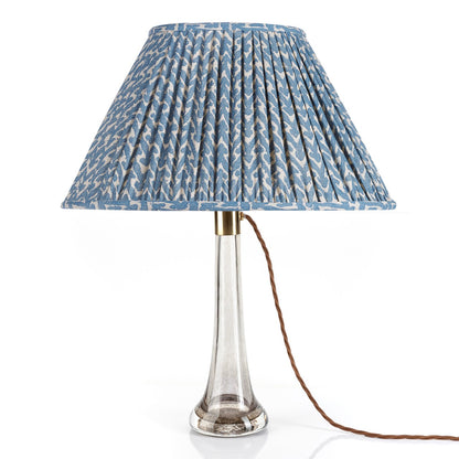 Oval Lampshade in Blue Rabanna