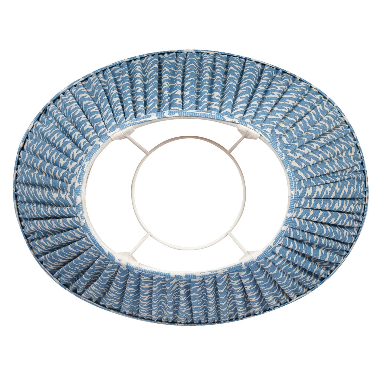 Oval Lampshade in Blue Rabanna