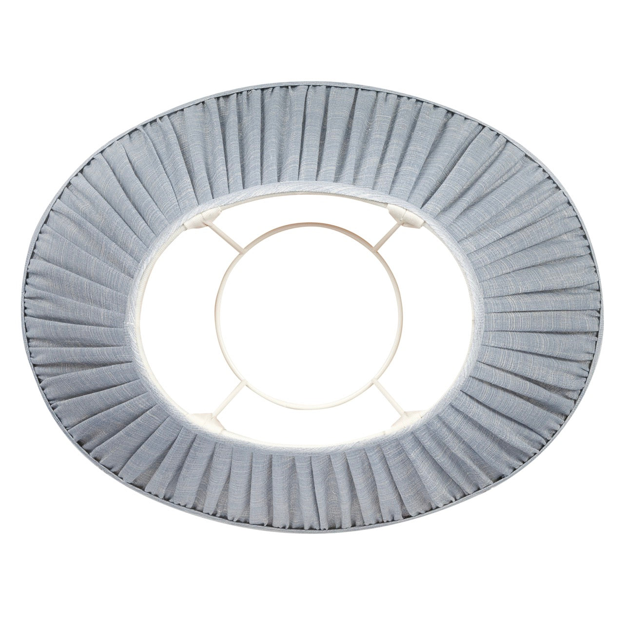 Oval Lampshade in Blue Moire