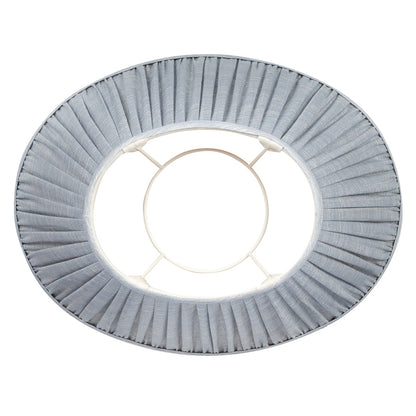 Oval Lampshade in Blue Moire