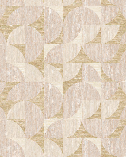 Circle Squared Wallpaper - Warm Beige