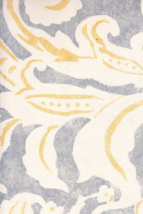 Alicante Wallpaper - Slate Blue/Goldenrod